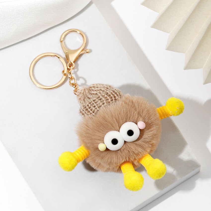 Wholesale Cute Wool Hat Small Coal Ball Keychain